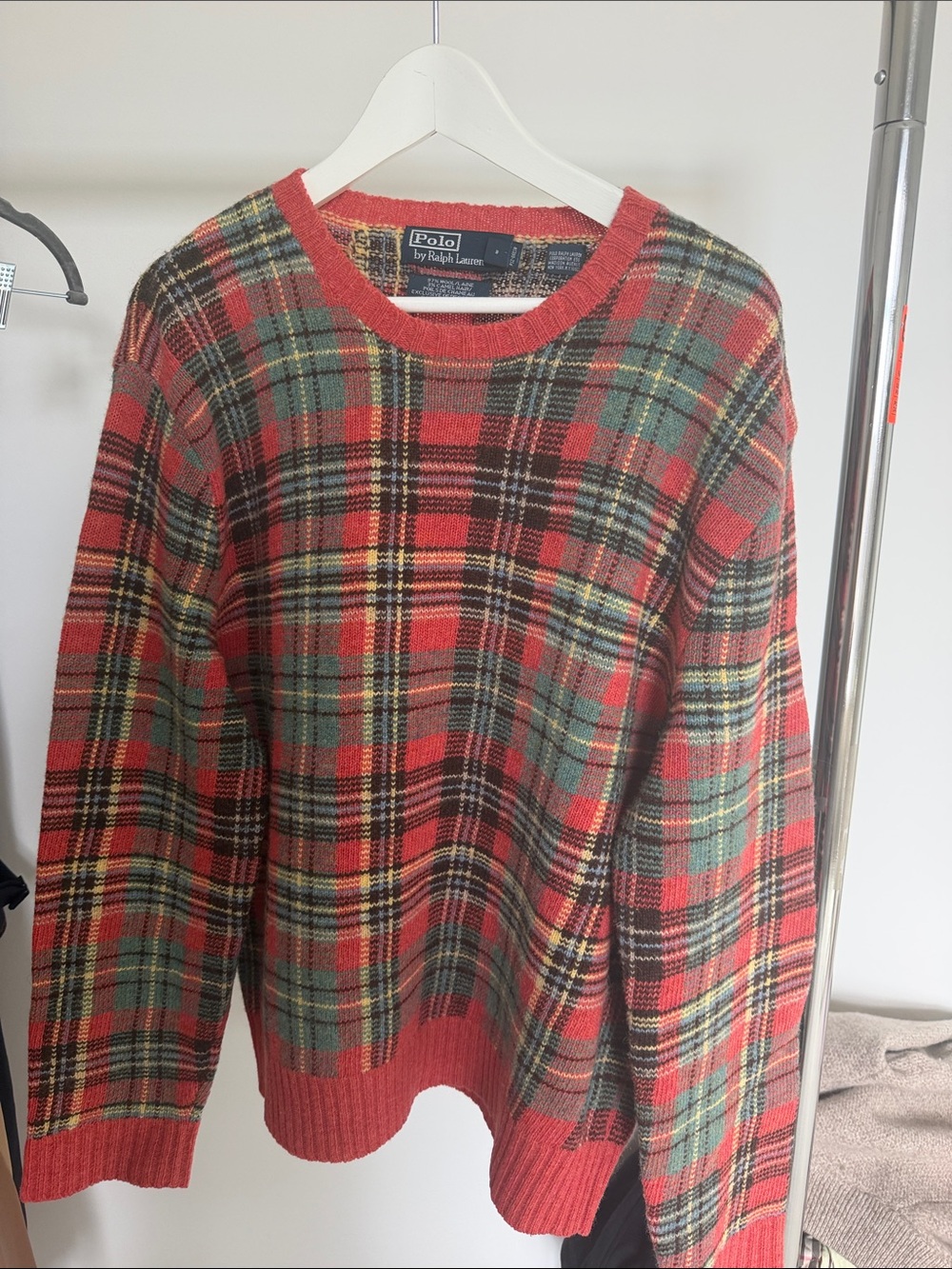 Polo by Ralph Lauren Red & Green Plaid Crewneck Sweater